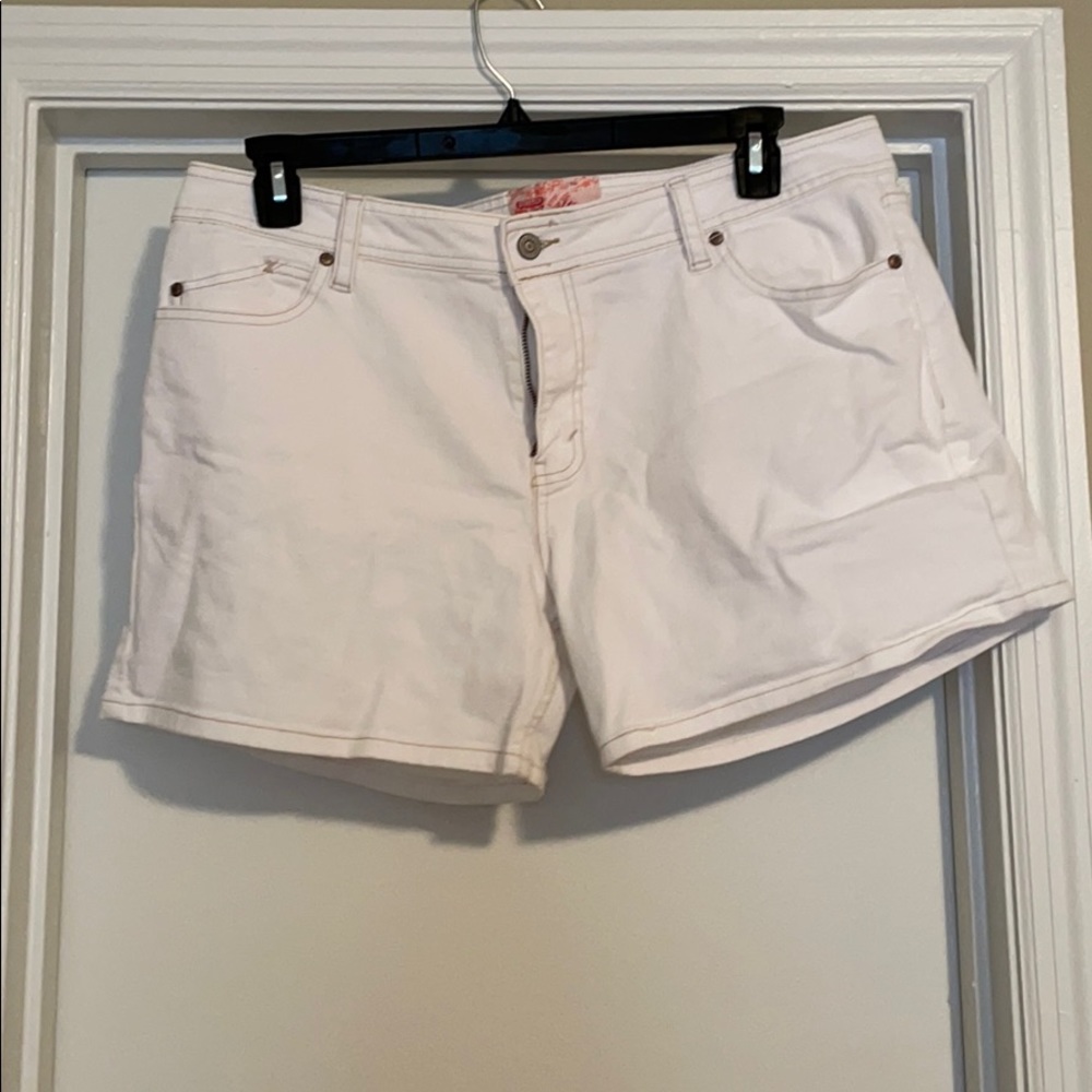 White jean shorts